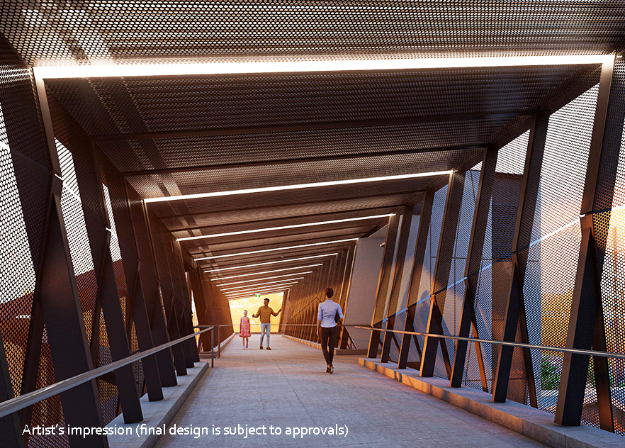Unanderra Station Upgrade new footbridge design internal view