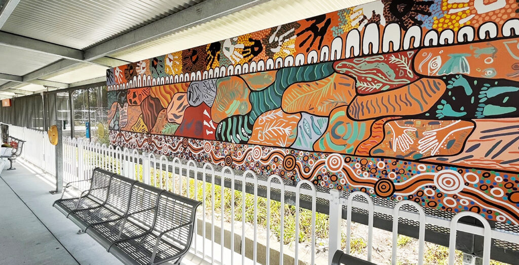 Dapto Station Upgrade Dharawal seasons artwork