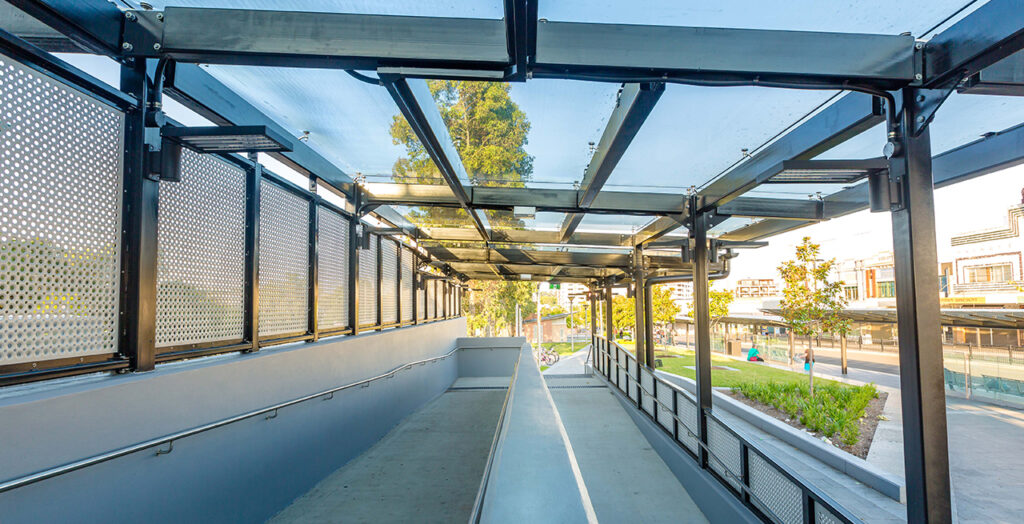 Bankstown Station Upgrade featuring accessibility improvements, upgraded station facilities and new canopy infrastructure.