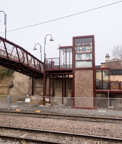 2025 Moss Vale Station upgrade Argyle St Lift looking from Platform