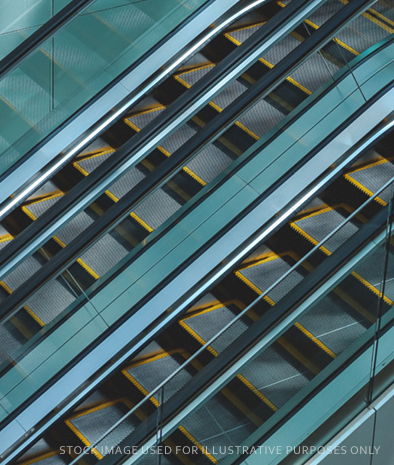 Brisbane Central station upgrade - stock image of escalators